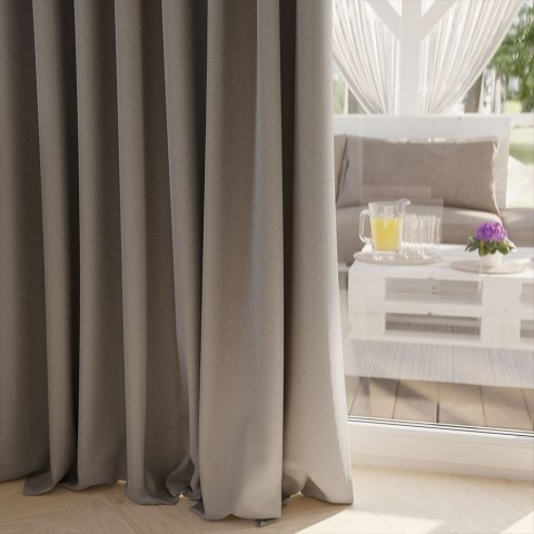 SUPER BLACKOUT Tkanina dekoracyjna 100% blackout, wys. 300cm, kolor 004 ciepły szary TD0022/TDP/004/000300/1