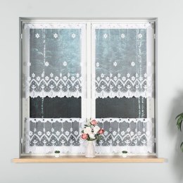 Zazdrostka żakardowa ze wzorem pasowym, wys. 40cm, kolor biały 004421/000/001/000040/1