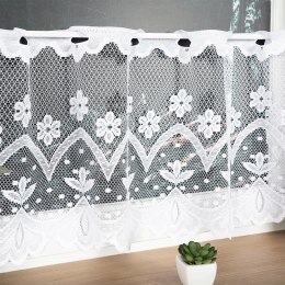 Zazdrostka żakardowa ze wzorem pasowym, wys. 40cm, kolor biały 004421/000/001/000040/1