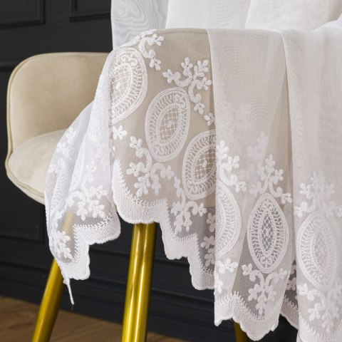 Firanka haftowana z samym dołem, wys. 300cm, kolor 001 biały 013595/768/001/000300/1
