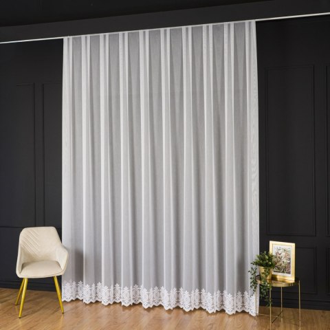 Firanka haftowana z samym dołem, wys. 300cm, kolor 001 biały 013595/768/001/000300/1