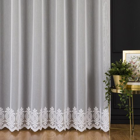 Firanka haftowana z samym dołem, wys. 300cm, kolor 001 biały 013595/768/001/000300/1