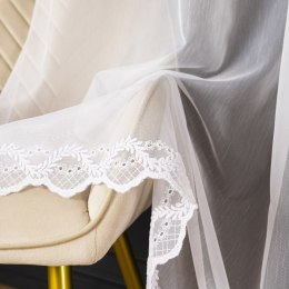 Firanka haftowana ze wzorem na samym dole, wys. 180cm, kolor 001 biały 122845/768/001/000180/1
