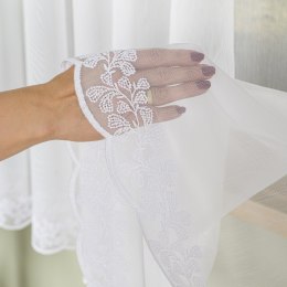 Firanka haftowana ze wzorem na samym dole, wys. 180cm, kolor 001 biały 122855/768/001/000180/1