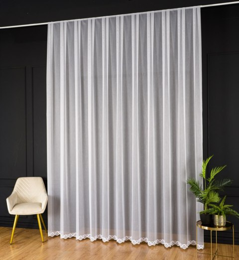 Firanka haftowana ze wzorem na samym dole, wys. 300cm, kolor 001 biały 122845/768/001/000300/1