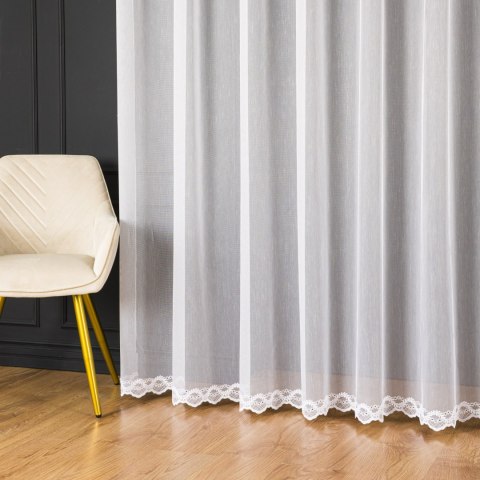Firanka haftowana ze wzorem na samym dole, wys. 300cm, kolor 001 biały 122845/768/001/000300/1