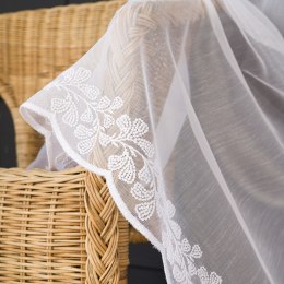 Firanka haftowana ze wzorem na samym dole, wys. 300cm, kolor 001 biały 122855/768/001/000300/1