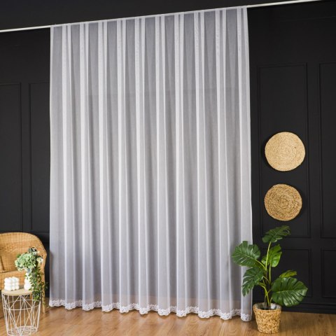 Firanka haftowana ze wzorem na samym dole, wys. 300cm, kolor 001 biały 122855/768/001/000300/1