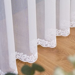 Firanka haftowana ze wzorem na samym dole, wys. 300cm, kolor 001 biały 122855/768/001/000300/1