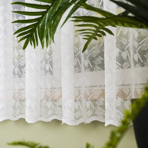 Firanka haftowana ze wzorem pasowym, wys. 170cm, kolor 001 biały FH0051/768/001/000170/1