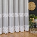 Firanka haftowana ze wzorem pasowym, wys. 300cm, kolor 001 biały 013379/768/001/000300/1