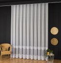 Firanka haftowana ze wzorem pasowym, wys. 300cm, kolor 001 biały 013379/768/001/000300/1
