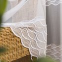 Firanka haftowana ze wzorem pasowym, wys. 300cm, kolor 001 biały 013379/768/001/000300/1