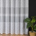 Firanka haftowana ze wzorem pasowym, wys. 320cm, kolor 001 biały FH0051/768/001/000320/1