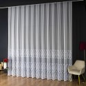Firanka haftowana ze wzorem pasowym, wys. 320cm, kolor 001 biały FH0052/768/001/000320/1