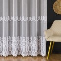 Firanka haftowana ze wzorem pasowym, wys. 320cm, kolor 001 biały FH0053/768/001/000320/1