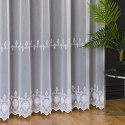 Firanka haftowana ze wzorem pasowym, wys. 320cm, kolor 001 biały FH0057/768/001/000320/1