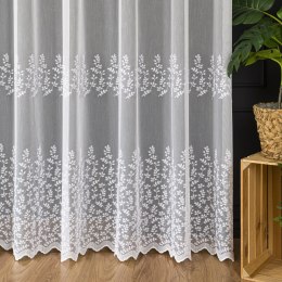Firanka haftowana ze wzorem pasowym, wys. 320cm, kolor 001 biały FH0059/768/001/000320/1