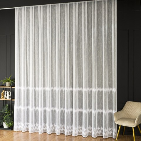 Firanka haftowana ze wzorem pasowym, wys. 320cm, kolor 001 biały FH0060/000/001/000320/1