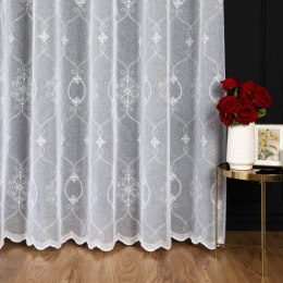 Firanka haftowana ze wzorem po całości, wys. 300cm, kolor 001 biały FHM311/733/001/000300/1