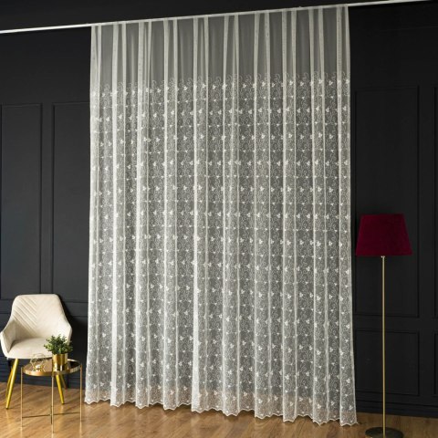 Firanka haftowana ze wzorem po całości, wys. 300cm, kolor 010 offwhite 013545/885/010/000300/1
