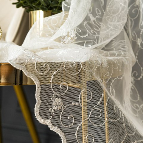 Firanka haftowana ze wzorem po całości, wys. 300cm, kolor 010 offwhite 013545/885/010/000300/1