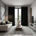 DONA Zasłona gotowa typu blackout na przelotkach, 230x140 cm, kolor 846 czarny TD0015/ZGP/846/140230/1