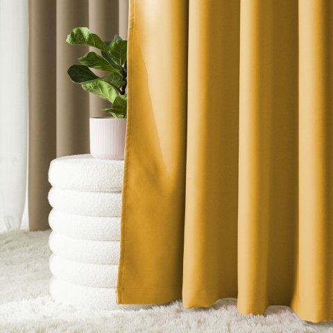 DONA Zasłona gotowa typu blackout na przelotkach, 230x140 cm, kolor 953 szafranowy TD0015/ZGP/953/140230/1
