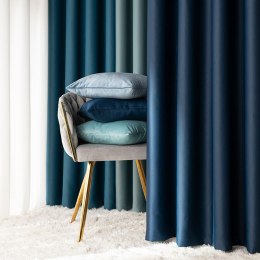 DONA Zasłona gotowa typu blackout na przelotkach, 240x140 cm, kolor 229 granatowy TD0015/ZGP/229/140240/1
