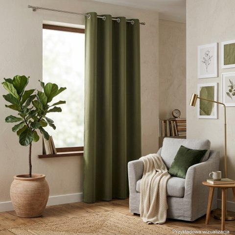 DONA Zasłona gotowa typu blackout na przelotkach, 230x140 cm, kolor 622 zielonoszary TD0015/ZGP/622/140230
