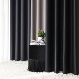 DONA Zasłona gotowa typu blackout na przelotkach, 240x140 cm, kolor 846 czarny TD0015/ZGP/846/140240/1
