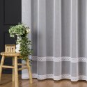 Firanka haftowana ze wzorem pasowym, wys. 300cm, kolor 001 biały 013377/768/001/000300/1