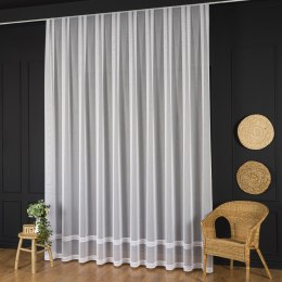 Firanka haftowana ze wzorem pasowym, wys. 300cm, kolor 001 biały 013377/768/001/000300/1